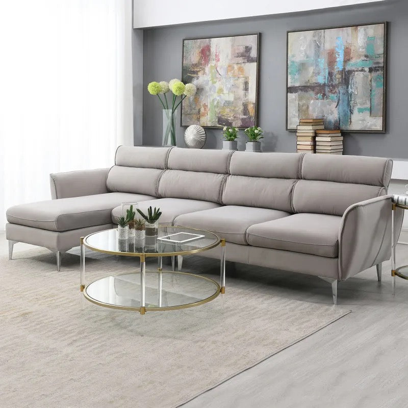 Green Convertible Sectional Sofa + Chaise