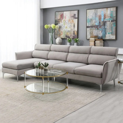 Grünes umwandelbares Sofa + Chaiselongue