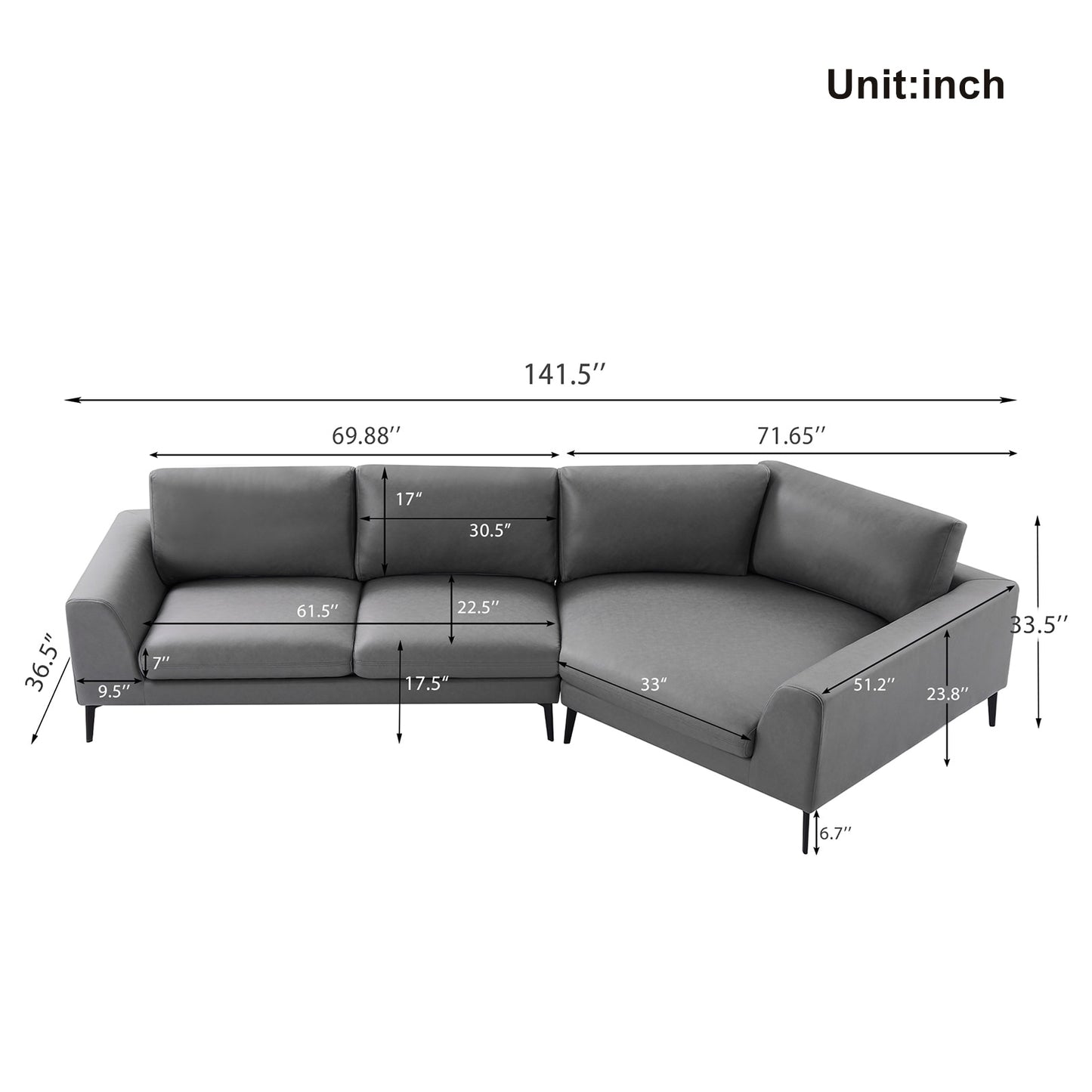 Modern English Leather Corner Sofa