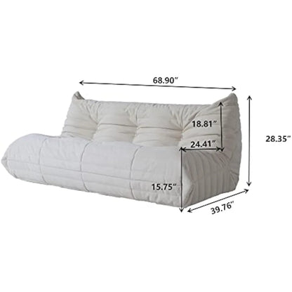 Floor Bean Bag 3-Person Loveseat