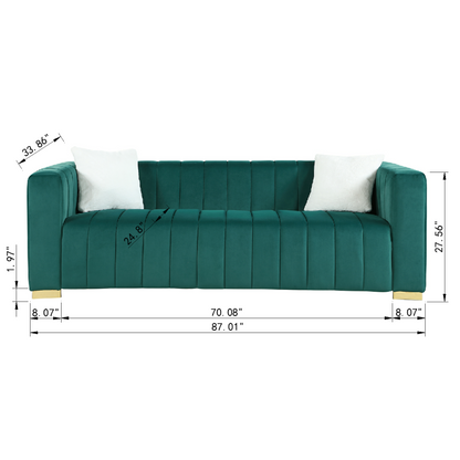 3 Seater + Love Seat Set Modern Velvet Sofa