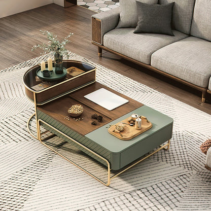 Green Lift-top Modern Nesting Coffee Table Set