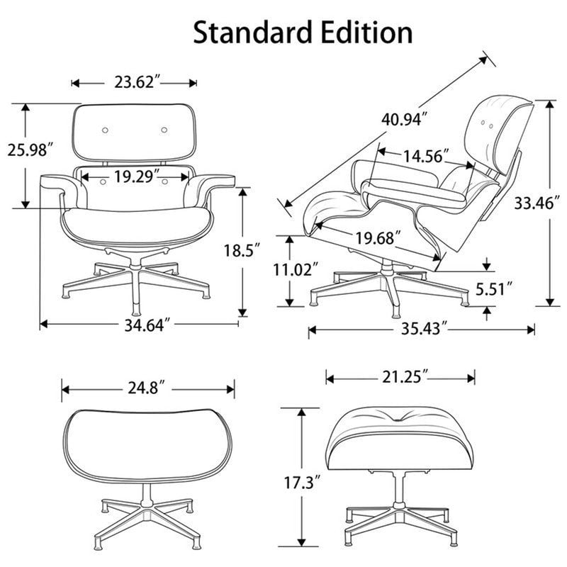 Moderner Loungesessel mit Ottomane