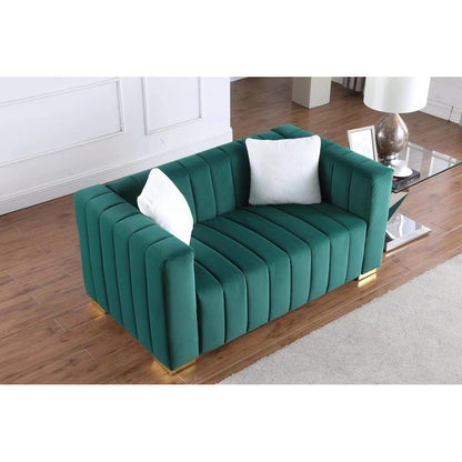 3 Seater + Love Seat Set Modern Velvet Sofa