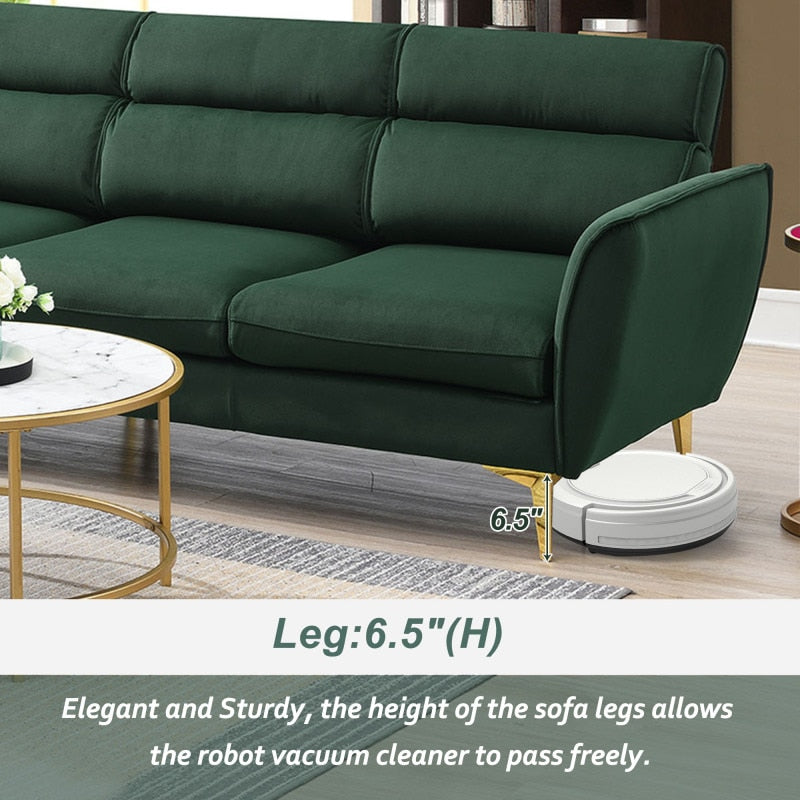 Green Convertible Sectional Sofa + Chaise