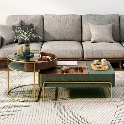 Green Lift-top Modern Nesting Coffee Table Set