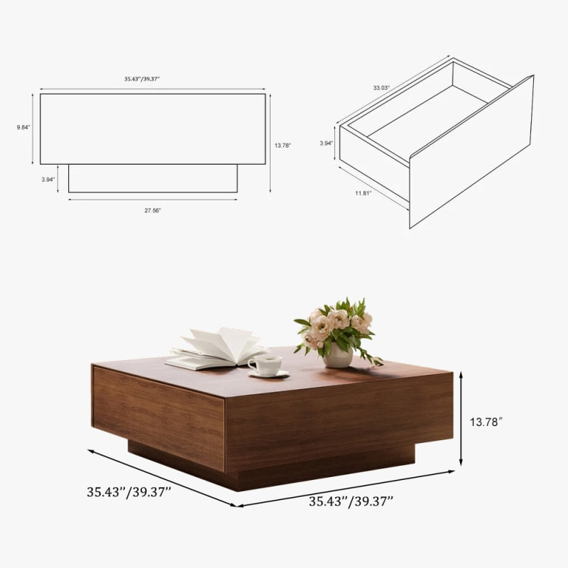 Modern Minimalist Wood Coffee Table