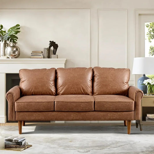 Mid Century Modern Leather Couch