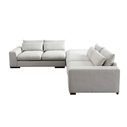 Light Grey Mid-Century Modern Living Room Sofa 3 Pieces