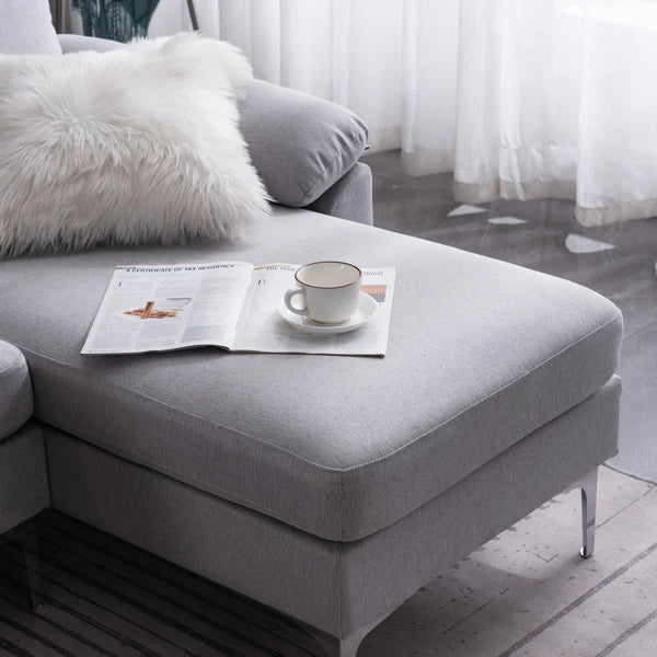 Linen Sectional Sofa with Chaise