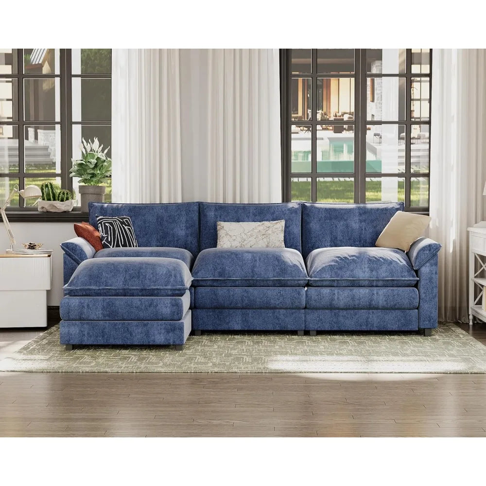 Oversized Sectional with Reversible Ottoman