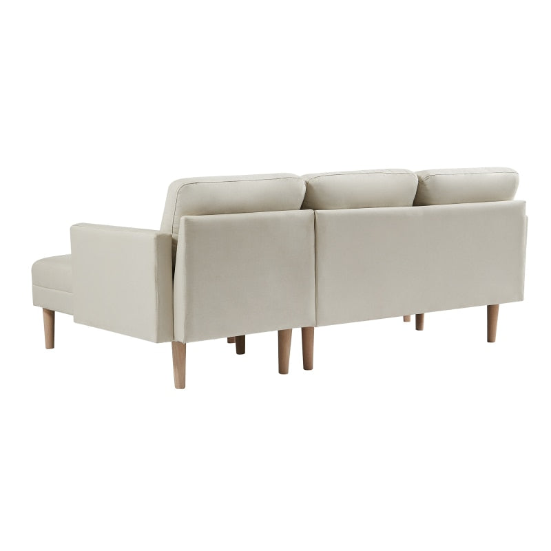 Modern Beige Sectional Sofa Chaise + Ottoman