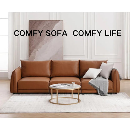 Leather Sectional Sofa with Ottoman