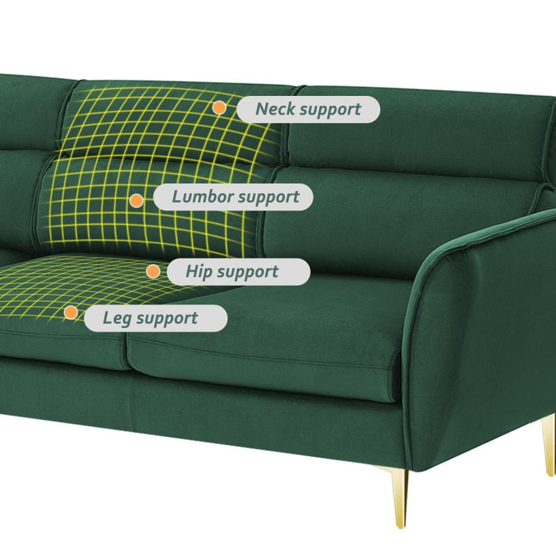 Grünes umwandelbares Sofa + Chaiselongue