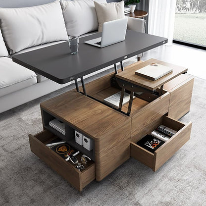 Modern Lift Top Coffee Table + 3 Drawers