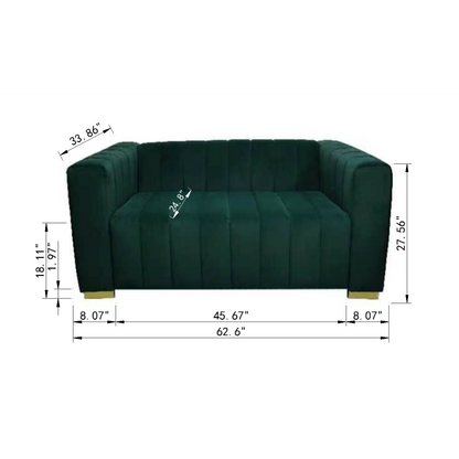 3 Seater + Love Seat Set Modern Velvet Sofa