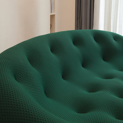 Green curved living room shell sofa