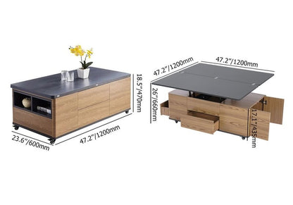 Modern Lift Top Coffee Table + 3 Drawers