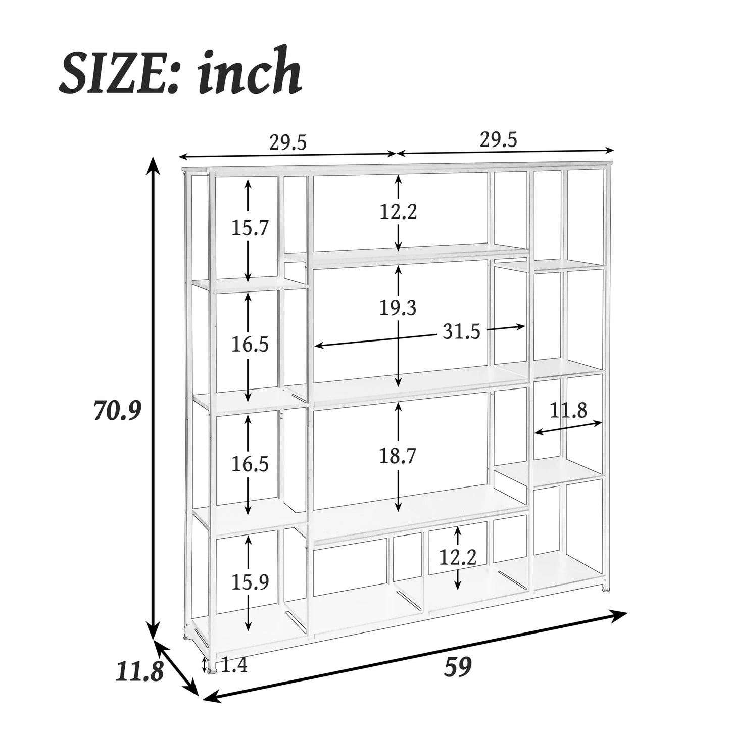 Open 5 Tier Bohemian Shelf