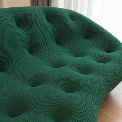 Green curved living room shell sofa