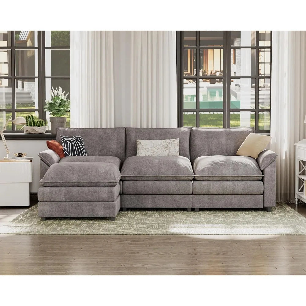 Oversized Sectional with Reversible Ottoman