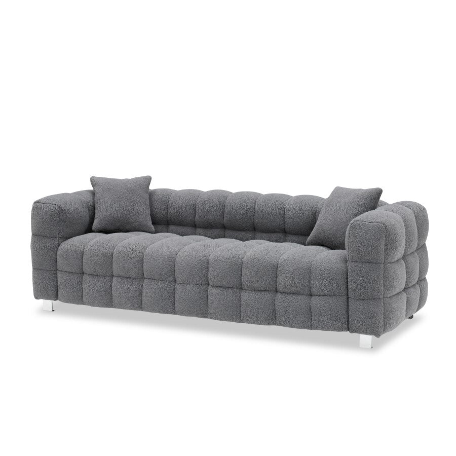 Grain-Fleece-Sofa mit zwei Kissen