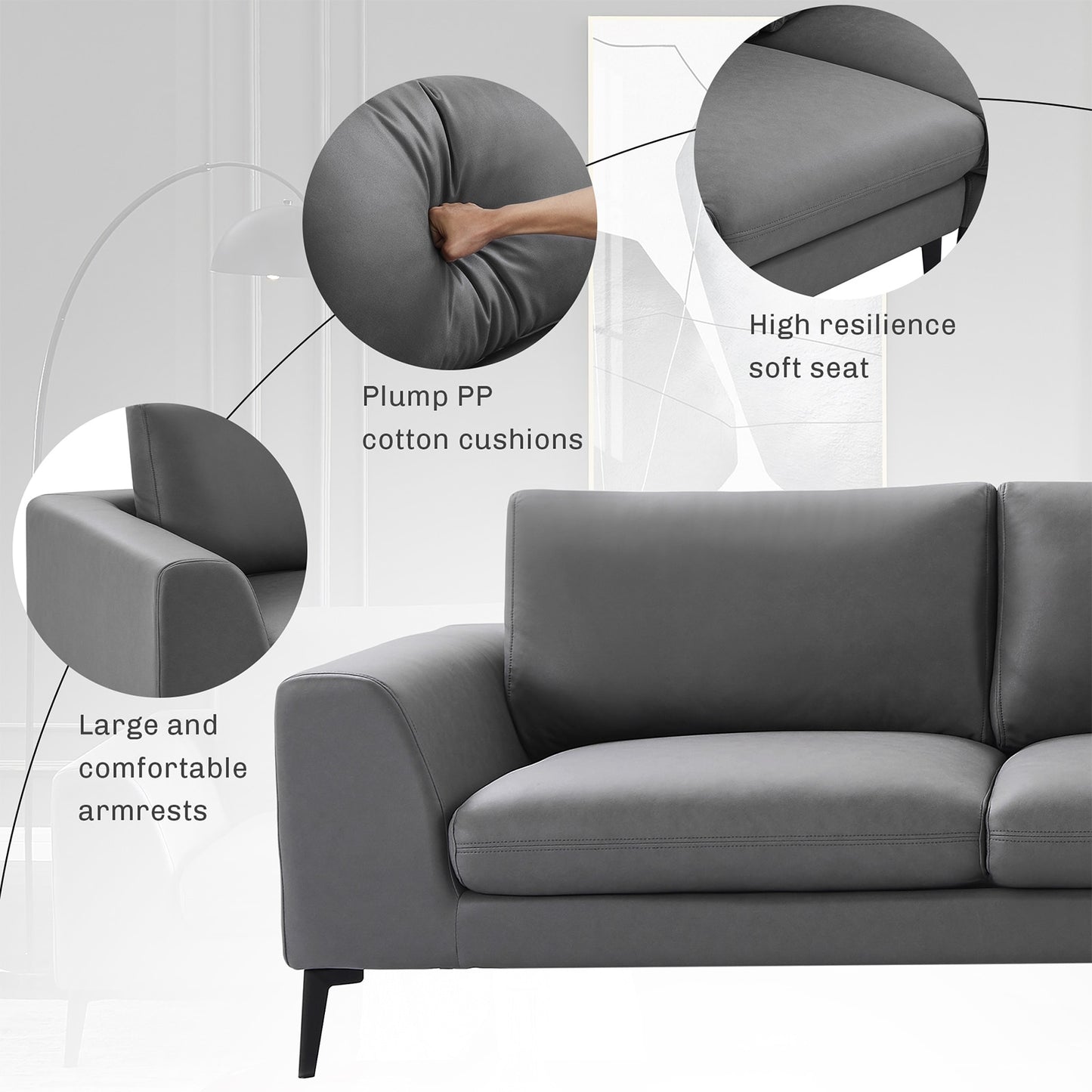 Modern English Leather Corner Sofa