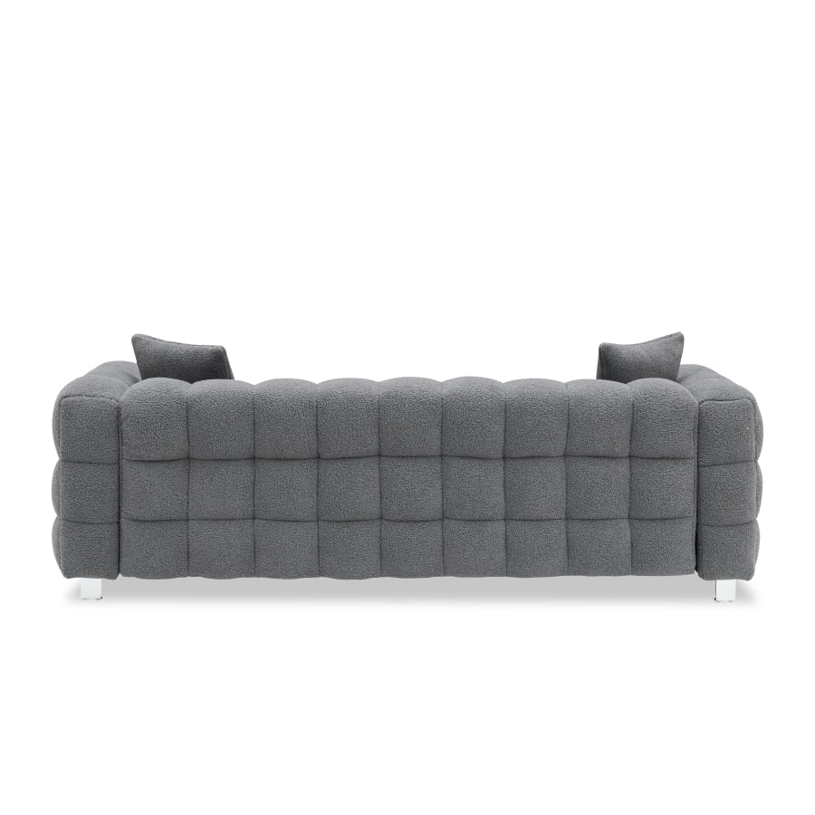 Grain-Fleece-Sofa mit zwei Kissen