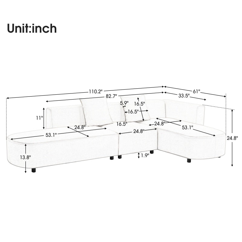 Graues Luxus-Sofa im modernen Stil