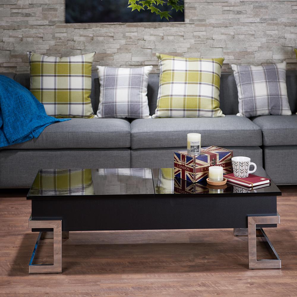 Lift Top Coffee Table + Chrome Legs