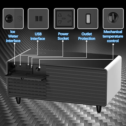Smart Coffee Table + Built in Fridge and Wireless Charger