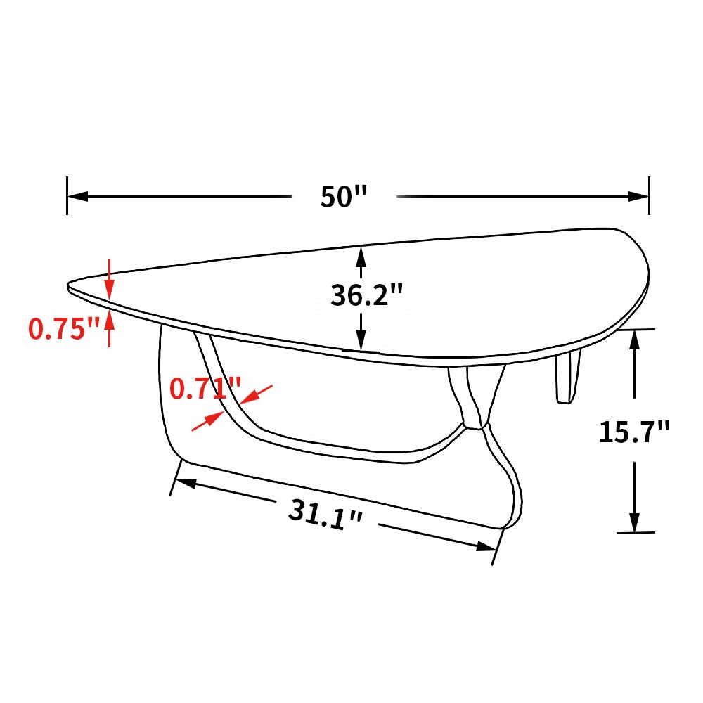 Mesa de centro triangular moderna