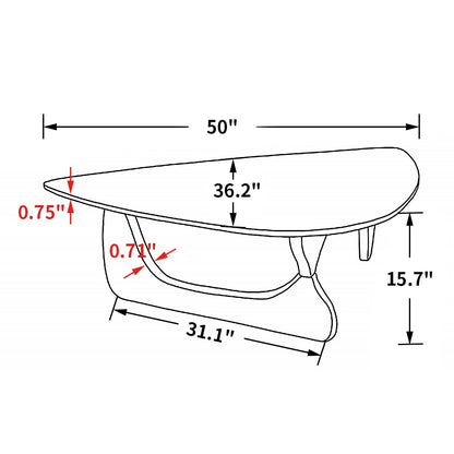 Mesa de centro triangular moderna