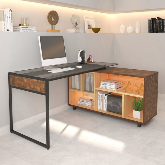 Oak L-Shaped Corner Desk