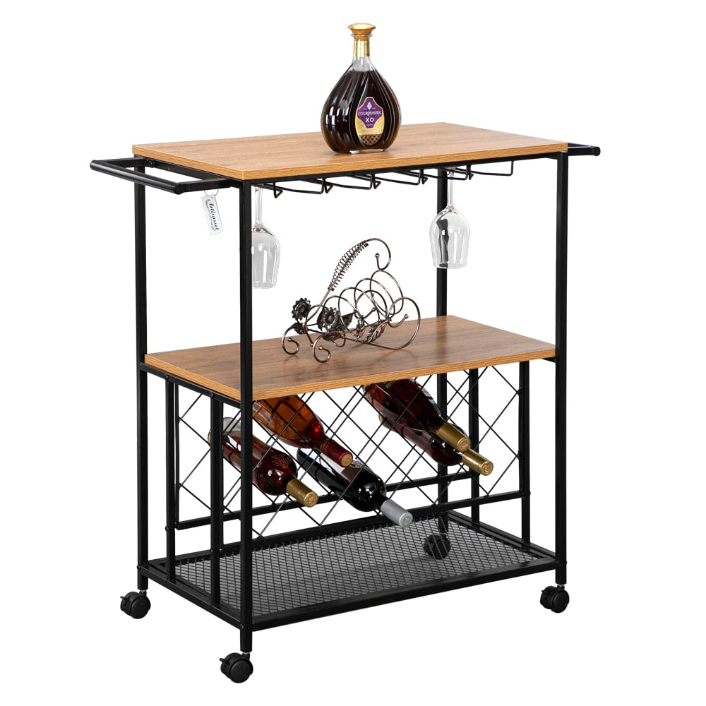 Industrial Wine Rack Cart