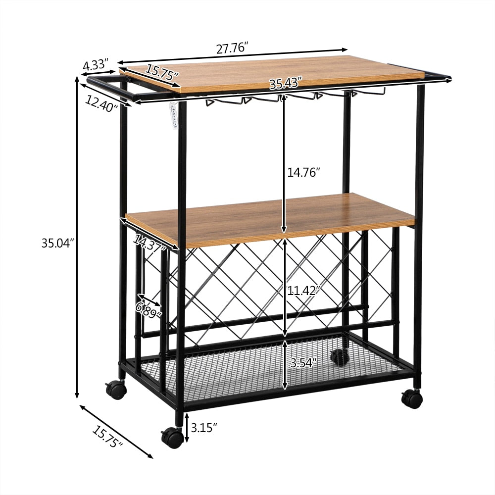 Industrial Wine Rack Cart