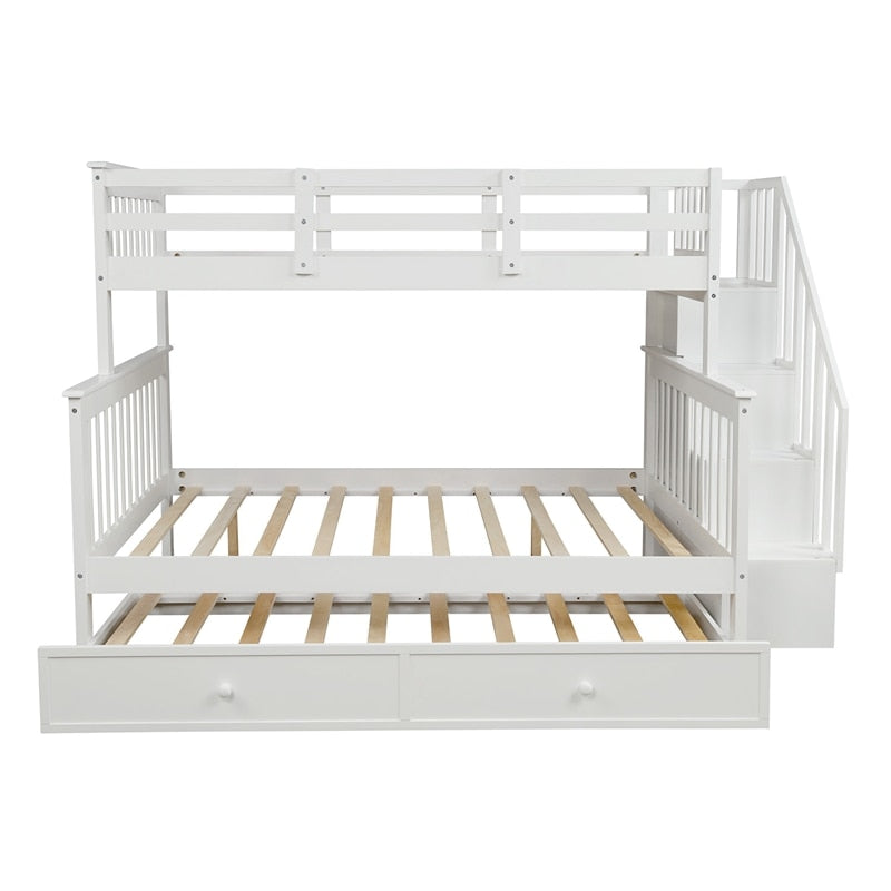 Stairway Twin-Over-Full Bunk Bed With Twin Size Trundle