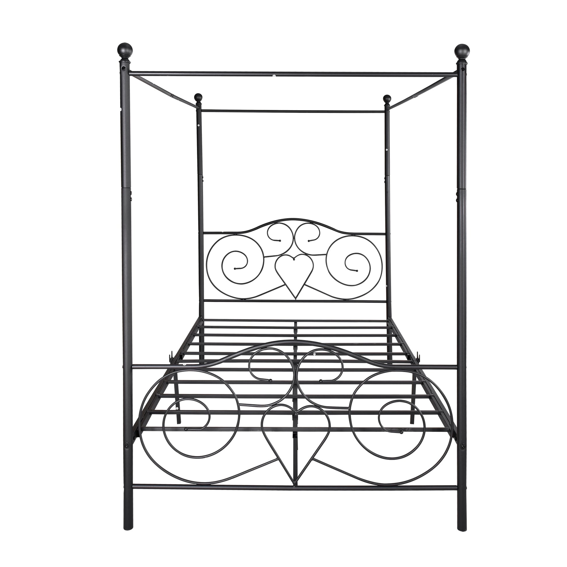 canopy bed metal black dainty furniture full twin queen