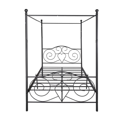 canopy bed metal black dainty furniture full twin queen