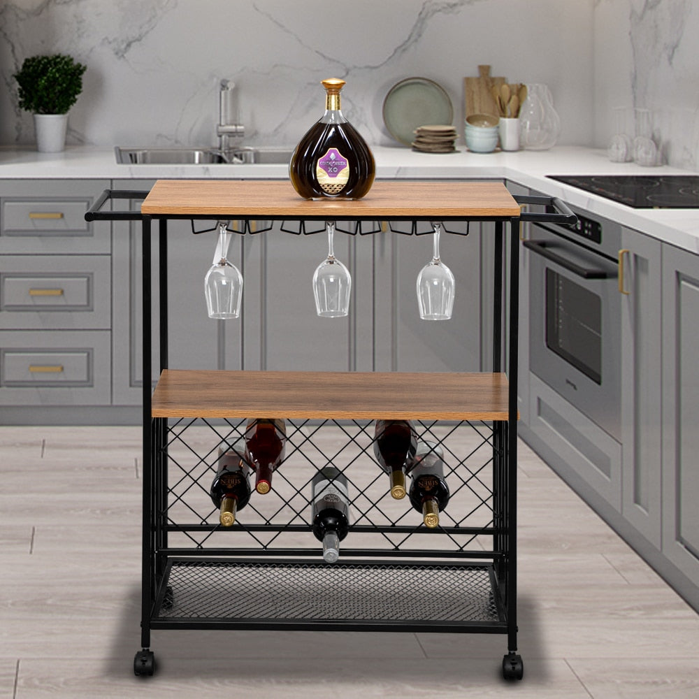 Industrial Wine Rack Cart