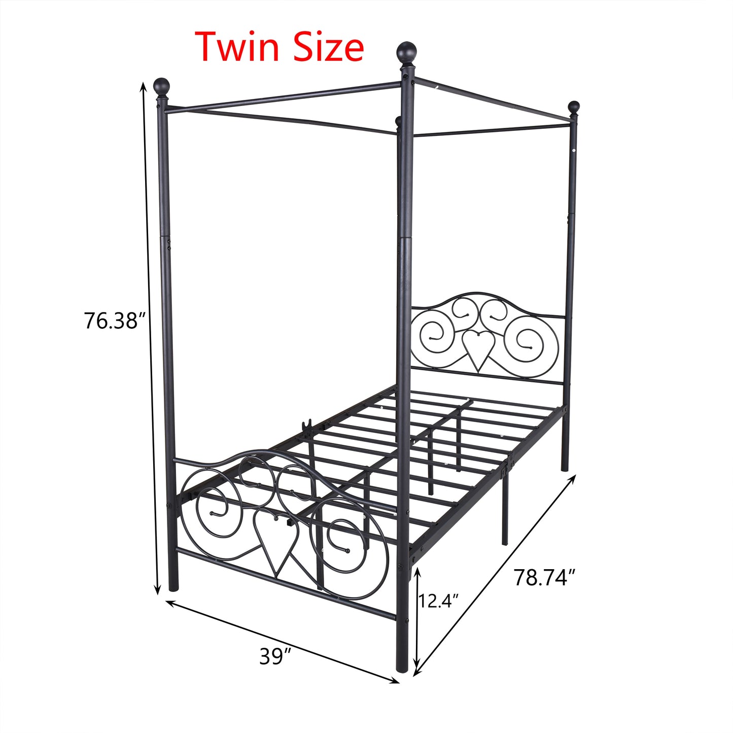 canopy bed metal black dainty furniture full twin queen