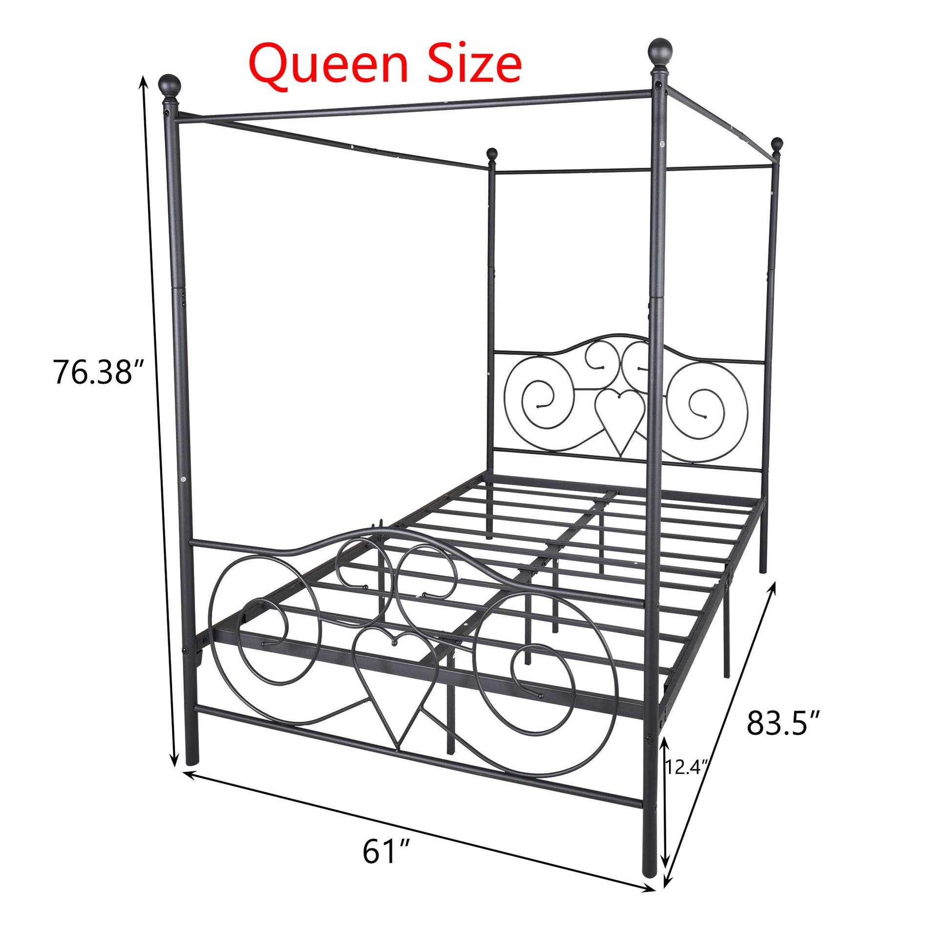 canopy bed metal black dainty furniture full twin queen