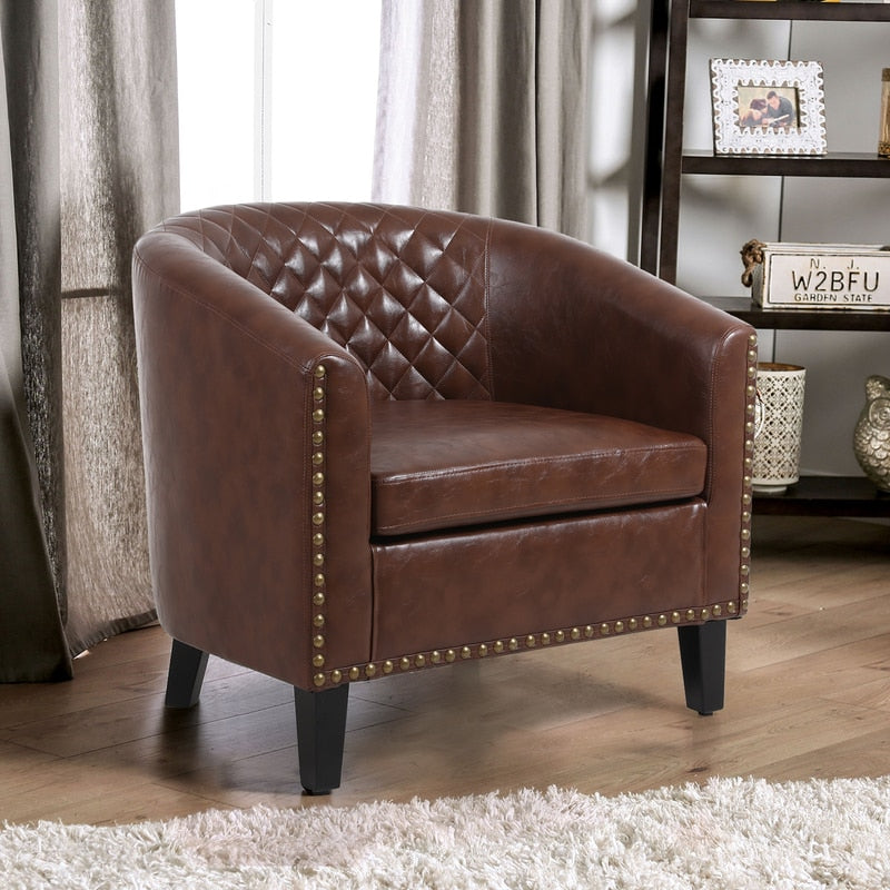 Leather Barrel Lounge chair