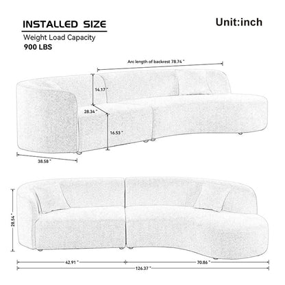 Luxuriöses modernes gebogenes Sofa