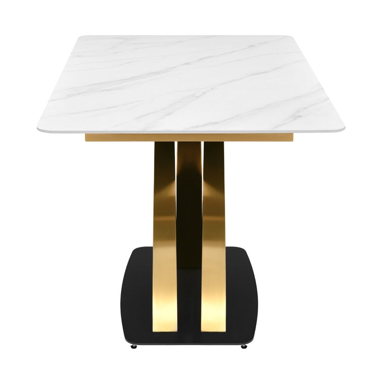 X-Shaped Marble Dining Table