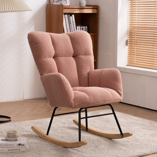 Teddy fabric Upholstered Rocking Chair