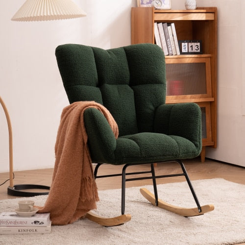 Teddy fabric Upholstered Rocking Chair