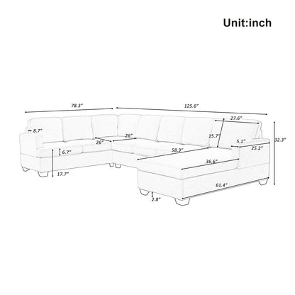 U-Shape Sectional Sofa Set