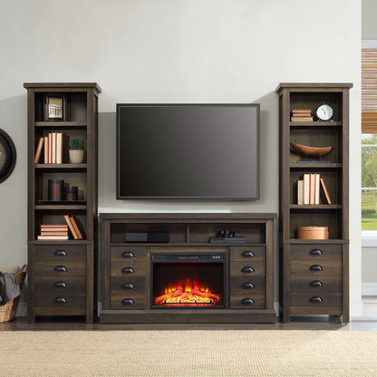 Tower Bookcase, With Large Lower Cabinet + Adjustable Shelves