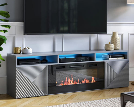 TV Stand with Fireplace Included